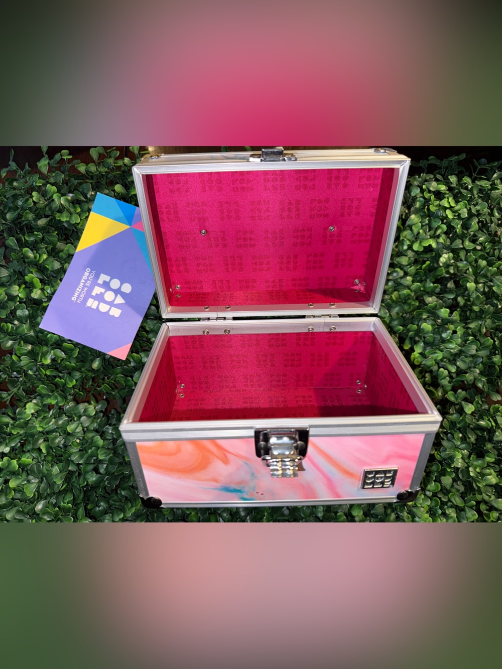 Caboodles Pink Marble Cosmetic Case